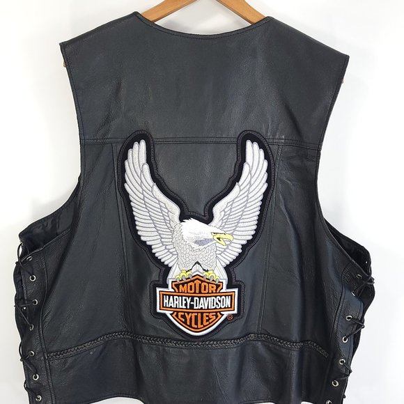 Bikers Dream Apparel Leather Vest Buffalo Nickel Snaps Pins Patches Men's 4XL - Picture 10 of 16